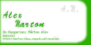 alex marton business card