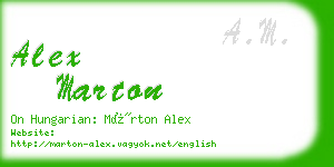 alex marton business card